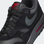 Nike Air Max 1 Trainers Black Anthracite University Red